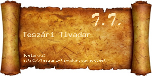 Teszári Tivadar névjegykártya